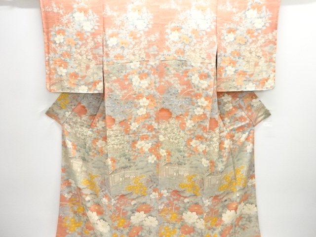 JAPANESE KIMONO / UNUSED TSUKESAGE HOMONGI / HOUSE SCENERY